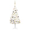 vidaXL Arbre de No&euml;l artificiel pr&eacute;-&eacute;clair&eacute; et boules blanc 150 cm