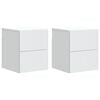 vidaXL Cabinet de chevet mural 2 pc Blanc 33 x 34,5 x 40 cm