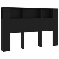 vidaXL Armoire de tête de lit Noir 160x18,5x104,5 cm