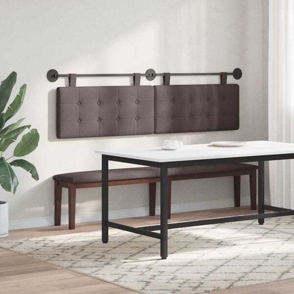 vidaXL T&ecirc;te de lit suspendue Marron fonc&eacute; 190 x 55 x 5 cm tissu
