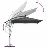 vidaXL Parasol banane à mât déporté Anthracite 249 x 249 x 250 cm