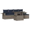 vidaXL Ensemble de canap&eacute; de jardin 6 pcs avec coussins gris r&eacute;sine tress&eacute;e