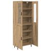 vidaXL Haut Armoire 2 pcs Ch&ecirc;ne artisanal Bois Agglom&eacute;r&eacute; et Verre