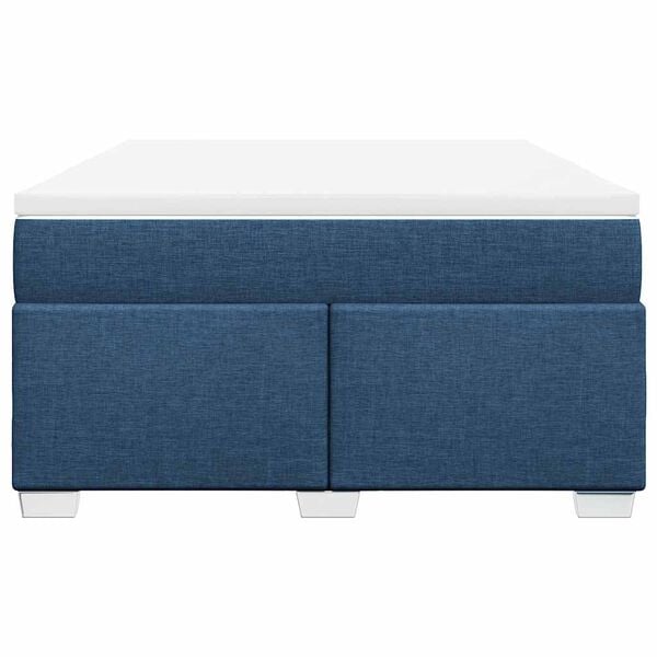 vidaXL Sommier &agrave; lattes de lit avec matelas Bleu 140x190 cm Tissu