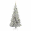 vidaXL Sapin de No&euml;l avec 300 LED avec support Argent 210 cm PET