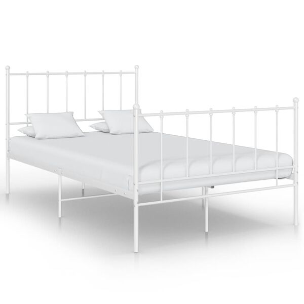vidaXL Cadre de lit sans matelas blanc m&eacute;tal 120x200 cm