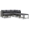 vidaXL Salon de jardin 7 pcs avec coussins R&eacute;sine tress&eacute;e Gris