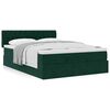 vidaXL Cadre de lit ottoman avec matelas vert fonc&eacute; 140x200 cm velours
