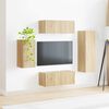 vidaXL Ensemble meuble TV 4 pcs Ch&ecirc;ne Sonoma Bois d'ing&eacute;nierie
