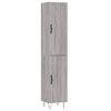 vidaXL Buffet haut Sonoma gris 34,5x34x180 cm Bois d'ingénierie
