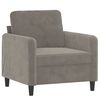 vidaXL Fauteuil avec repose-pied Gris clair 60 cm Velours