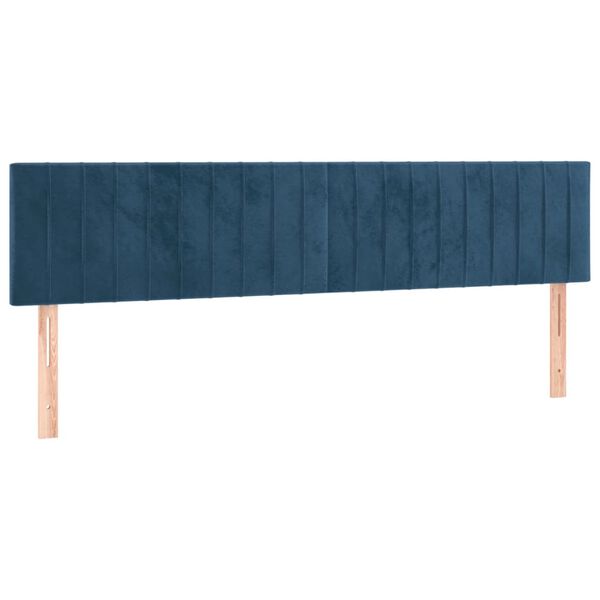 vidaXL T&ecirc;te de lit &agrave; LED Bleu fonc&eacute; 160x5x78/88 cm Velours