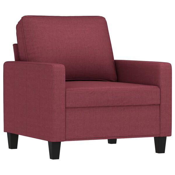 vidaXL Fauteuil avec repose-pied Rouge bordeaux 60 cm Tissu