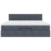 VidaXL Cadre de lit ottoman avec matelas gris fonc&eacute; 180x200 cm velours