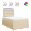 vidaXL Sommier &agrave; lattes de lit avec matelas Cr&egrave;me 120x200 cm Tissu