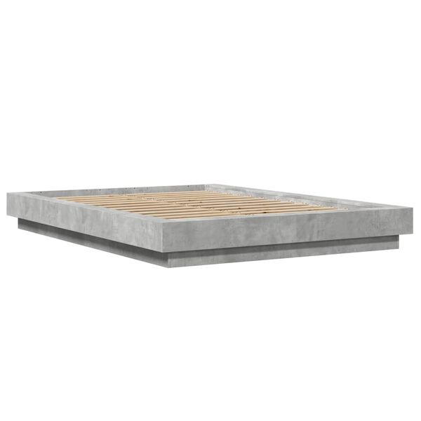 vidaXL Cadre de lit sans matelas gris b&eacute;ton 120x190 cm