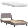 vidaXL Lit avec matelas taupe 100x200 cm tissu