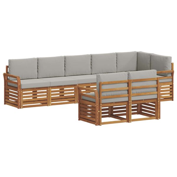 vidaXL Ensembles de canap&eacute;s avec coussin 8 pcs Gris Naturel et Clair