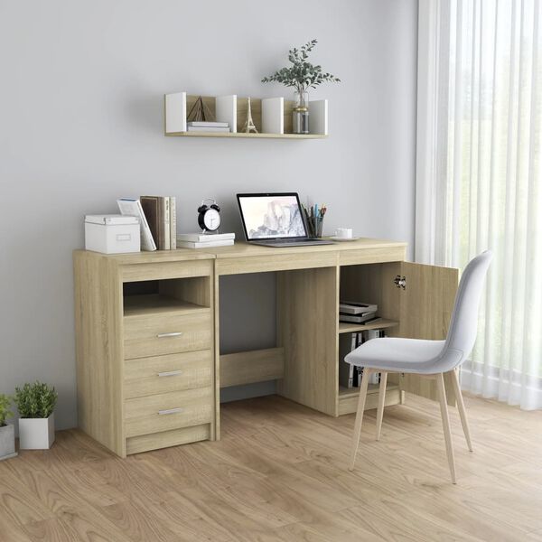 vidaXL Bureau Chêne sonoma 140x50x76 cm Bois d’ingénierie