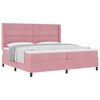 vidaXL Lit &agrave; ressorts avec t&ecirc;te de lit Rose 200 x 200 cm Velours