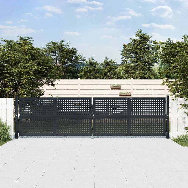 vidaXL Portail de jardin Anthracite 400 x 125 cm Acier