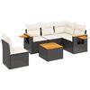 vidaXL Salon de jardin 6 pcs avec coussins noir r&eacute;sine tress&eacute;e