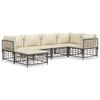 vidaXL Salon de jardin 6 pcs avec coussins anthracite r&eacute;sine tress&eacute;e