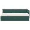 vidaXL Cadre de lit d'angle avec matelas 2 pcs Vert Velours