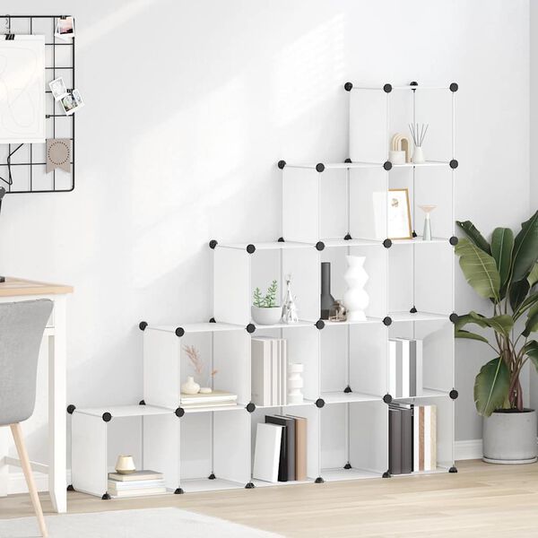 vidaXL Cubes de rangement 15 pcs Transparent PP