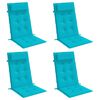 vidaXL Coussins de chaise à dossier haut lot de 4 turquoise
