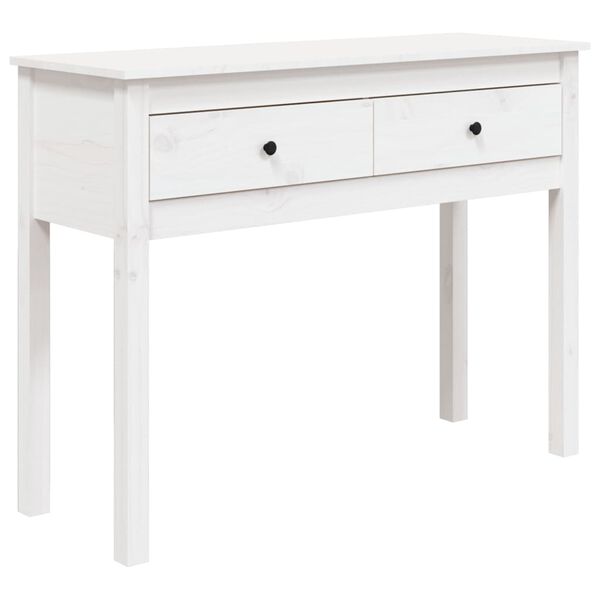vidaXL Table console Blanc 100x35x75 cm Bois massif de pin