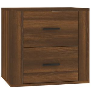 vidaXL Table de chevet murale Ch&ecirc;ne marron 50x36x47 cm