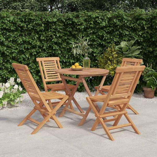 vidaXL Ensemble &agrave; manger de jardin 5 pcs Bois de teck massif