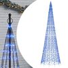 vidaXL Sapin de No&euml;l &agrave; LED sur m&acirc;t de drapeau 1534 LED bleu 500 cm