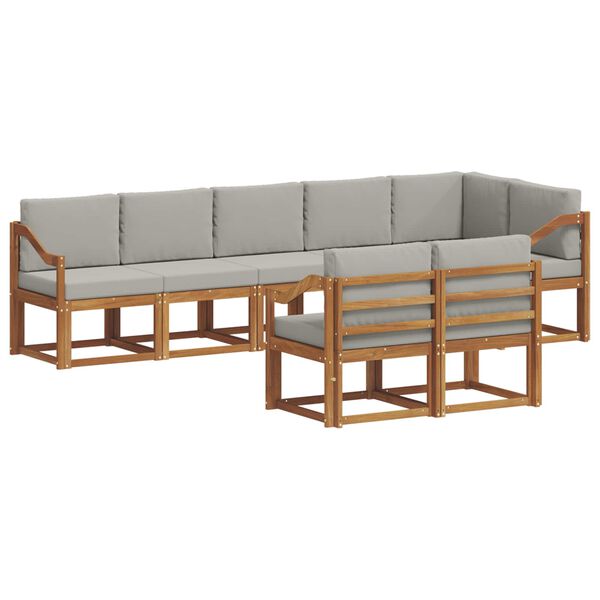 vidaXL Ensemble de canap&eacute;s d'ext&eacute;rieur 8 pcs Gris Naturel et Clair