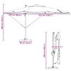 vidaXL Parasol Bordeaux 351 x 250 x 260 cm Polyester et Aluminium