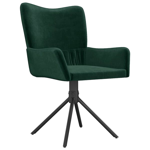 vidaXL Chaises pivotantes &agrave; manger lot de 2 Vert fonc&eacute; Velours