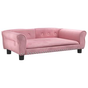 vidaXL Lit pour chien rose 95x55x30 cm velours