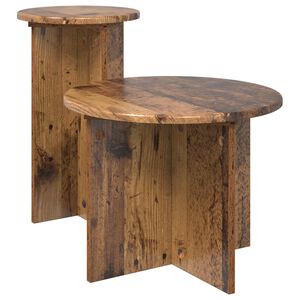 vidaXL Ensemble de tables d'appoint avec stockage 2 pcs Bois ancien