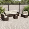 vidaXL Salon de jardin avec coussins 9 pcs marron r&eacute;sine tress&eacute;e