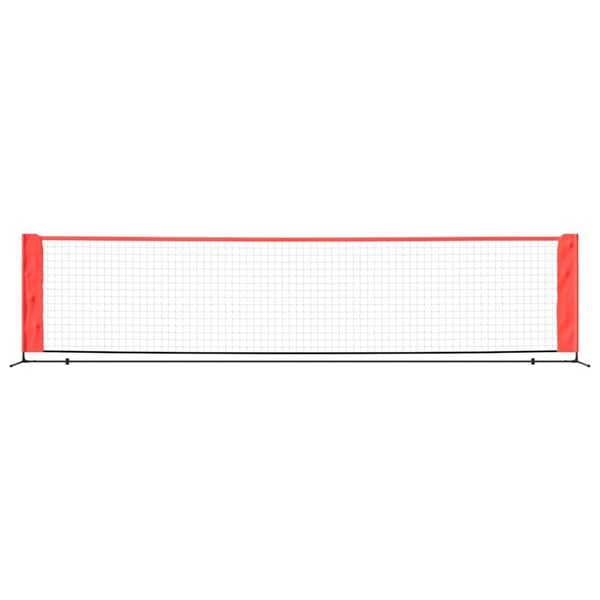 vidaXL Filet de tennis Noir et rouge 400x100x87 cm Polyester