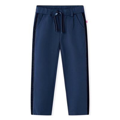 Pantalons pour enfants avec bordures noires bleu marine 92