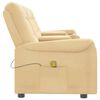 vidaXL Fauteuil de massage inclinable et porte-gobelets 4 places crème