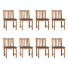 vidaXL Chaises de jardin lot de 8 avec coussins Bois de teck massif