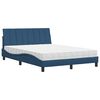 vidaXL Lit avec matelas Hanko bleu 140x200 cm tissu