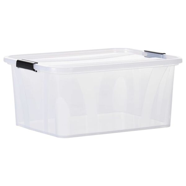 vidaXL Bo&icirc;tes de rangement avec couvercles 2 pcs Transparent 32 L