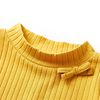 T-shirt enfants à manches longues tricot côtelé ocre foncé 140