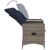 vidaXL Canapé de jardin inclinable 2 places avec Table en résine tressée grise