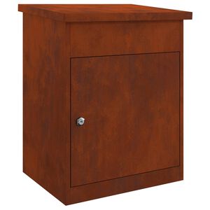 vidaXL Bo&icirc;te de d&eacute;p&ocirc;t de colis Rouill&eacute; 47,5 x 38 x 59 cm Acier patin&eacute;