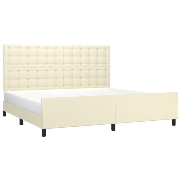 vidaXL Cadre de lit sans matelas cr&egrave;me 200x200 cm similicuir